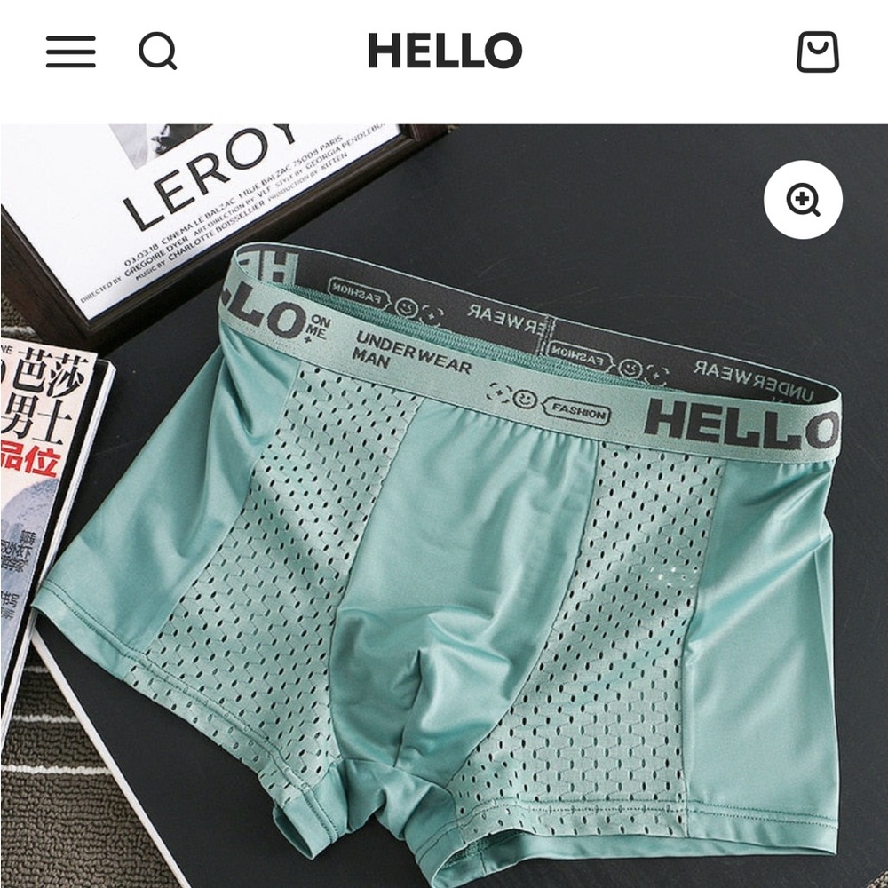 HELLO Men's Stylish Mint Boxer Briefs Lot of 4 New in Package Size Medium